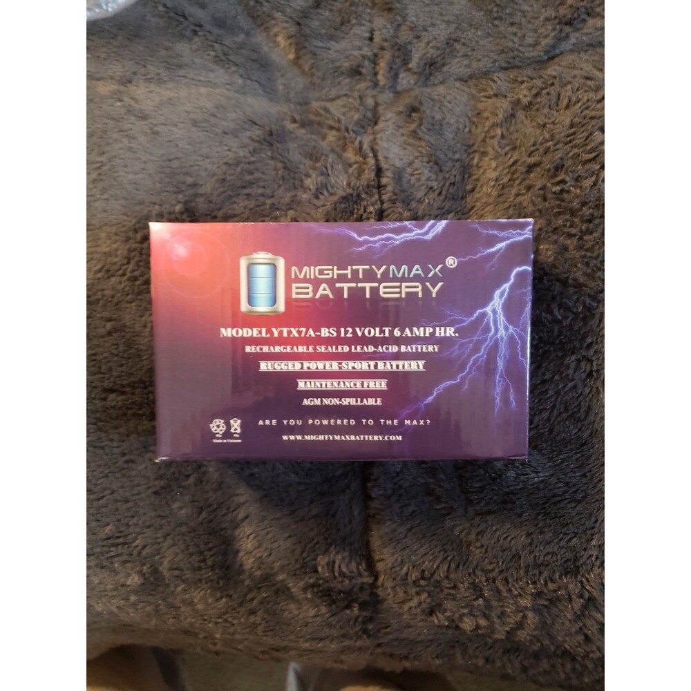 MightyMaxYTX7A-BS-12 Volt,6 AH,105 CCA Rechargeable Maintenance Free*NIB*2AVAIL*